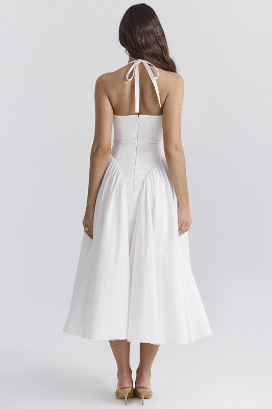 Later Deep V Sleeveless backless Dress