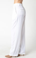 April Seven Olivia Pant: Women's white straight-leg, high-waisted dress pant with pockets.
